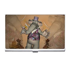 Funny Cartoon Elephant Business Card Holder by FantasyWorld7