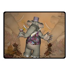 Funny Cartoon Elephant Fleece Blanket (small) by FantasyWorld7