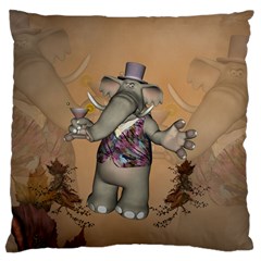 Funny Cartoon Elephant Large Cushion Case (two Sides) by FantasyWorld7