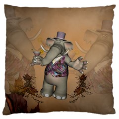 Funny Cartoon Elephant Standard Flano Cushion Case (one Side) by FantasyWorld7