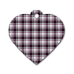 Tartan Pattern Dog Tag Heart (one Side) by Pakrebo