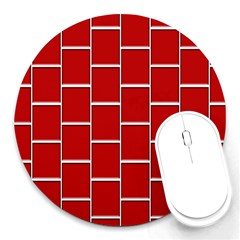 Red Illustrations Background Round Mousepads by Pakrebo