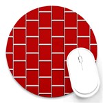 Red Illustrations Background Round Mousepads Front