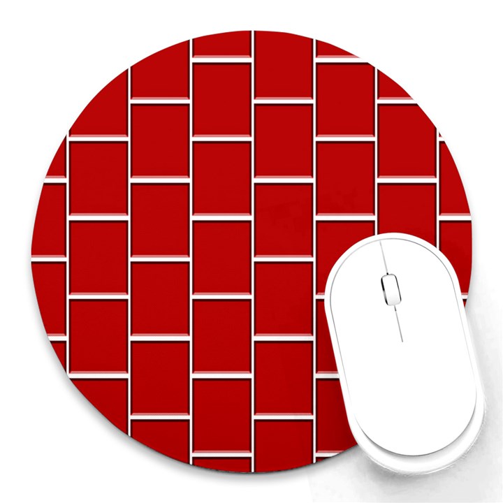 Red Illustrations Background Round Mousepads