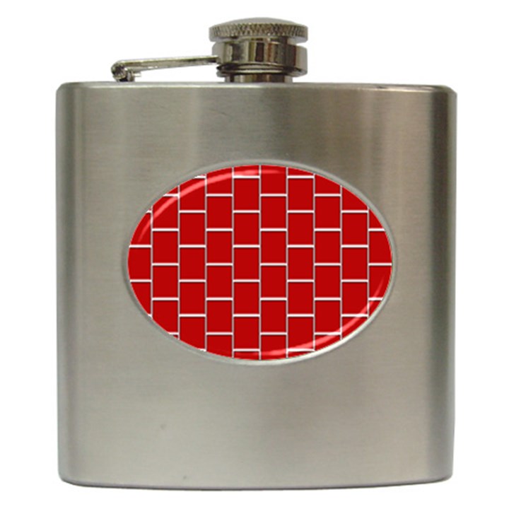 Red Illustrations Background Hip Flask (6 oz)