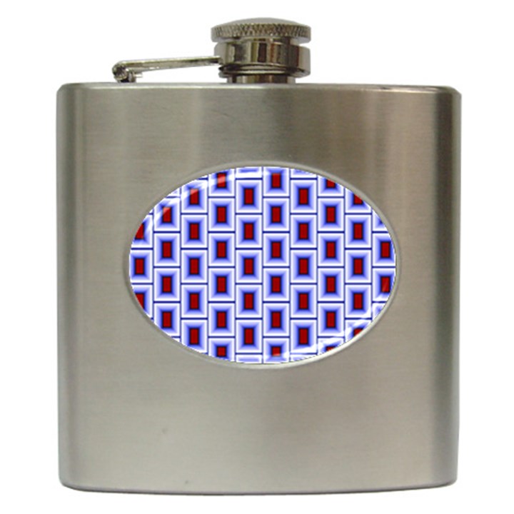 Abstract Square Illustrations Background Hip Flask (6 oz)