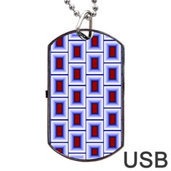 Abstract Square Illustrations Background Dog Tag Usb Flash (one Side) by Pakrebo