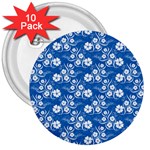 Background Blue Colors 3  Buttons (10 pack)  Front