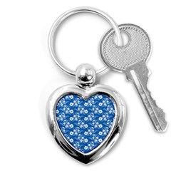 Background Blue Colors Key Chains (Heart) 