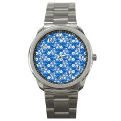 Background Blue Colors Sport Metal Watch