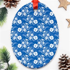 Background Blue Colors Oval Ornament (Two Sides)