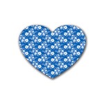 Background Blue Colors Rubber Coaster (Heart)  Front