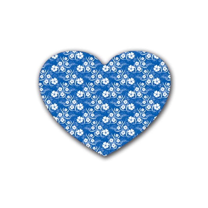 Background Blue Colors Rubber Coaster (Heart) 