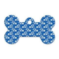 Background Blue Colors Dog Tag Bone (One Side)