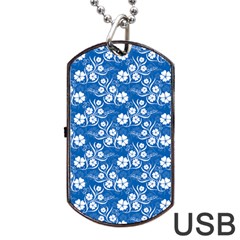 Background Blue Colors Dog Tag USB Flash (One Side)