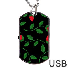 Roses Flowers Spring Flower Nature Dog Tag Usb Flash (one Side) by Pakrebo