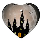 Halloween Illustration Decoration Heart Ornament (Two Sides) Front