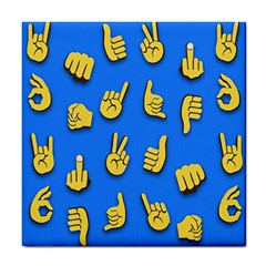 Emojis Hands Fingers Background Tile Coasters by Pakrebo