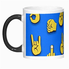 Emojis Hands Fingers Background Morph Mugs by Pakrebo