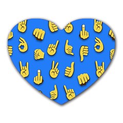 Emojis Hands Fingers Background Heart Mousepads by Pakrebo