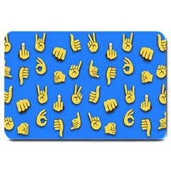 Emojis Hands Fingers Background Large Doormat  by Pakrebo