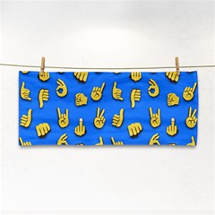 Emojis Hands Fingers Background Hand Towel by Pakrebo