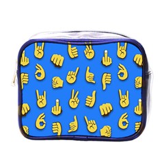 Emojis Hands Fingers Background Mini Toiletries Bag (one Side)