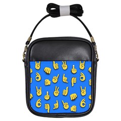 Emojis Hands Fingers Background Girls Sling Bag by Pakrebo