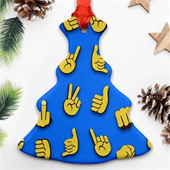 Emojis Hands Fingers Background Ornament (christmas Tree)  by Pakrebo