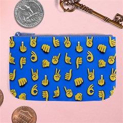 Emojis Hands Fingers Background Large Coin Purse by Pakrebo