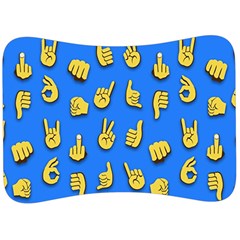 Emojis Hands Fingers Background Velour Seat Head Rest Cushion by Pakrebo