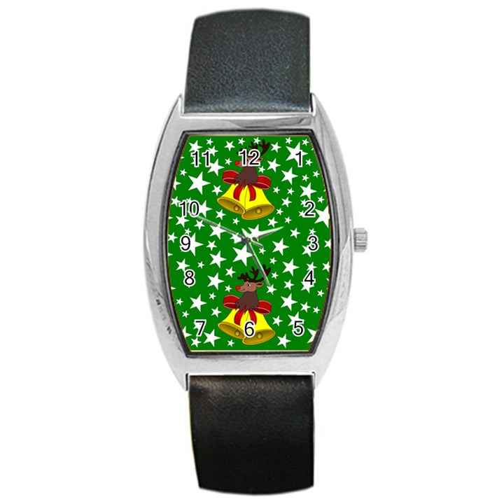 Illustration Background Paper Stars Barrel Style Metal Watch