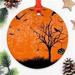 Halloween Illustration Decoration Round Ornament (two Sides) by Pakrebo