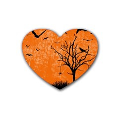 Halloween Illustration Decoration Heart Coaster (4 Pack)  by Pakrebo