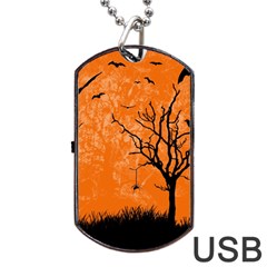 Halloween Illustration Decoration Dog Tag Usb Flash (one Side) by Pakrebo