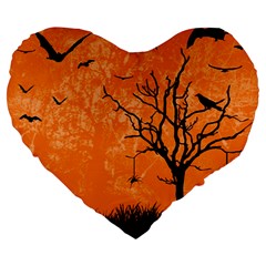 Halloween Illustration Decoration Large 19  Premium Heart Shape Cushions by Pakrebo