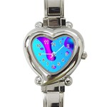 Liquid Abstract Modern Design Heart Italian Charm Watch Front