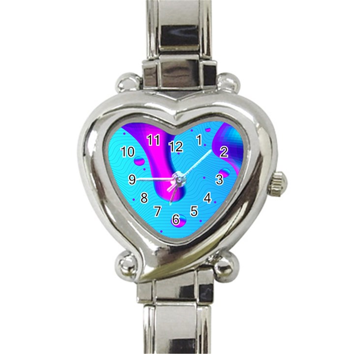 Liquid Abstract Modern Design Heart Italian Charm Watch