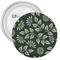 Flowers Pattern Spring Nature 3  Buttons by Pakrebo