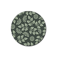 Flowers Pattern Spring Nature Rubber Coaster (round)  by Pakrebo