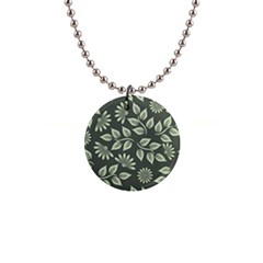 Flowers Pattern Spring Nature 1  Button Necklace by Pakrebo