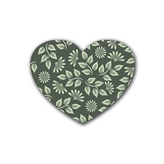 Flowers Pattern Spring Nature Heart Coaster (4 Pack)  by Pakrebo