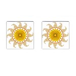 Rosette Model Ornament Braid Cufflinks (Square) Front(Pair)