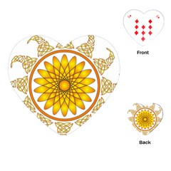 Rosette Model Ornament Braid Playing Cards (heart) by Pakrebo