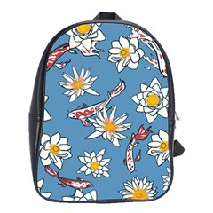 Koi Pattern Japanese Background School Bag (large) by Pakrebo