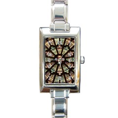 Church Window Rosette Glass Window Rectangle Italian Charm Watch by Pakrebo