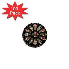 Church Window Rosette Glass Window 1  Mini Magnets (100 Pack)  by Pakrebo