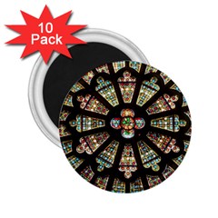 Church Window Rosette Glass Window 2 25  Magnets (10 Pack)  by Pakrebo