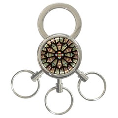 Church Window Rosette Glass Window 3-ring Key Chains by Pakrebo