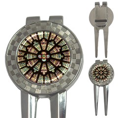 Church Window Rosette Glass Window 3-in-1 Golf Divots by Pakrebo